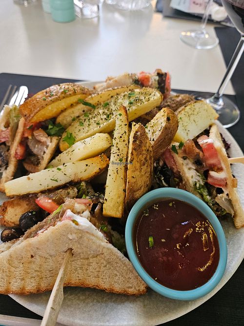 Club sandwich at Gemma Naxian Bar in Naxos