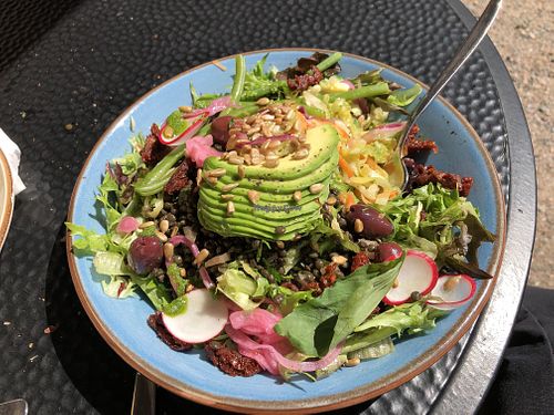 Vegan salad at Cafe Huvila in Helsinki