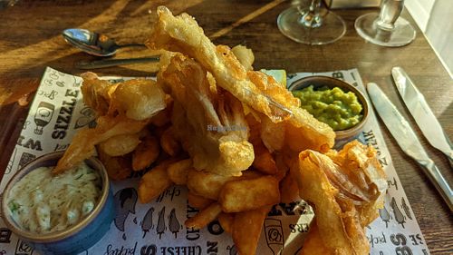 Banana blossom fish & chips at The Forest Kitchen & Bar  in Kielder