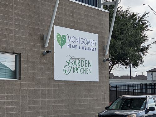 Outdoor signage at The Garden Kitchen in Houston
