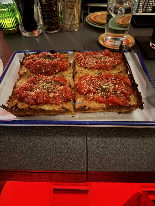 Vegan Detroit pizza   at Marble & Rye in Buffalo