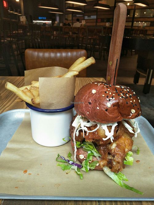 The Buffalo cauliflower burger at BrewDog in Shanghai
