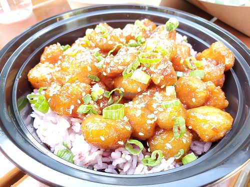 Orange chicken at Put Me In Coach in Los Angeles