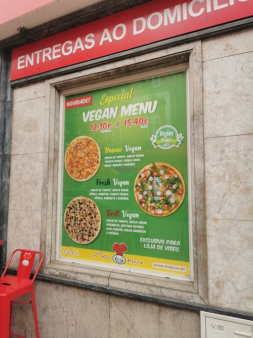 Vegan Menu at Mr Pizza in Viseu