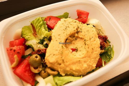 take out hummus with salad at Breaghetti Itaewon in Seoul