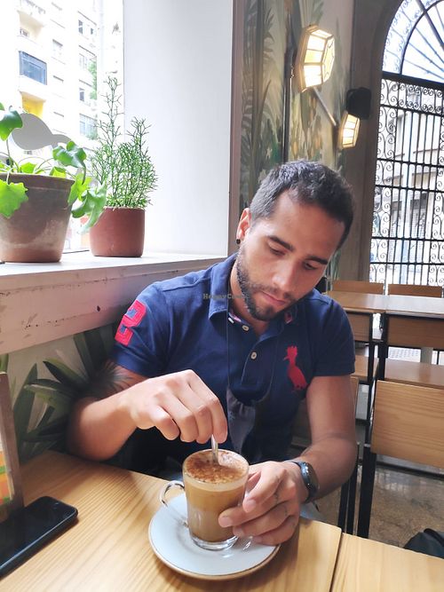 Special cappuccino with lime and salted caramel (caramencino?)  at Green Kitchen in Sao Paulo