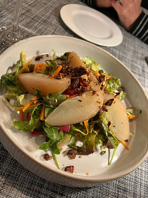 Red Oak Leaf and Poached Pear Salad  at Federal Fritter in Rehoboth Beach