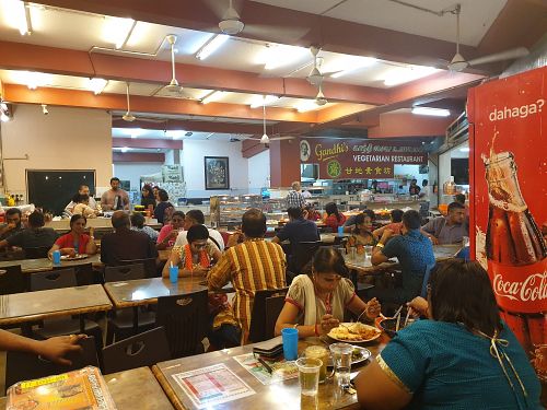 Always a good sign when a restaurant is busy at Gandhi's Vegetarian Restaurant in Kuala Lumpur