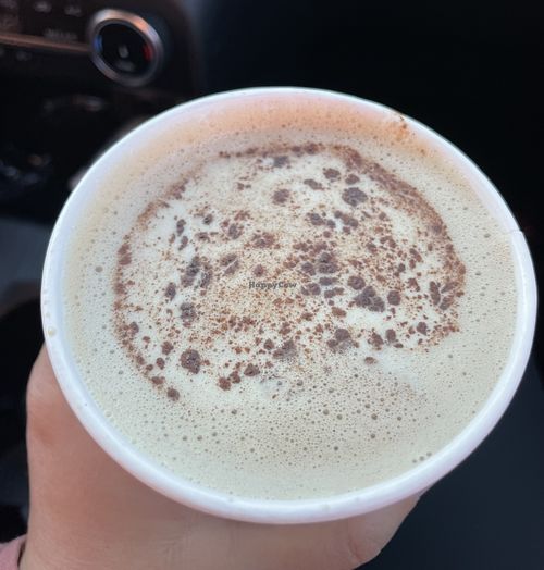 Dirty chai latte with oat milk   at Taos Java in Taos