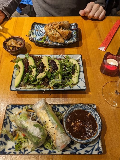 Buddha rolls, avocado sashimi and summer rolls at Chay Vegan Asian Kitchen in Hamburg