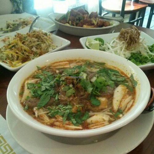 vegan pho & garlic chicken at Thuyen Vien in Anaheim