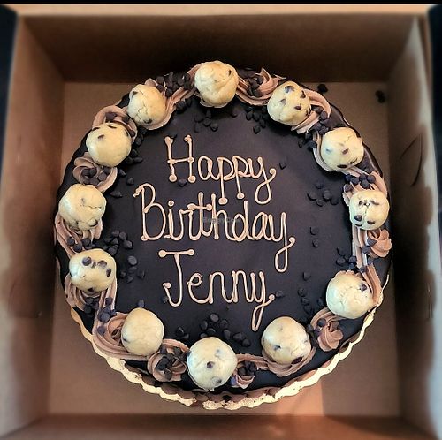 12" Diameter Vegan Chocolate Chip Cookie Dough Cake at Kizbee's Kitchen in Egg Harbor City