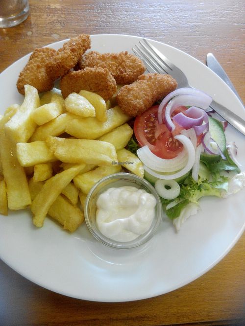 Chicken Style Nuggets and Chips at Barnacles in Llandudno
