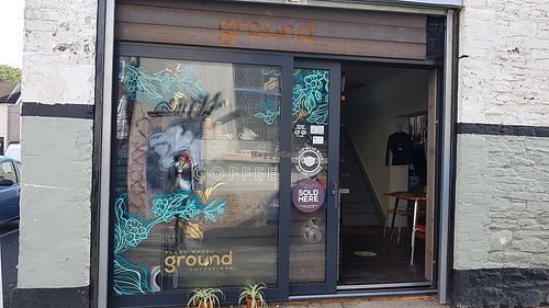 Outside at Ground Plant Based Coffee in Swansea