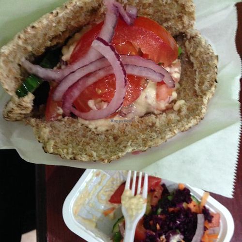 Pita and salad box  at Mr Falafel - Lemonnier in Brussels