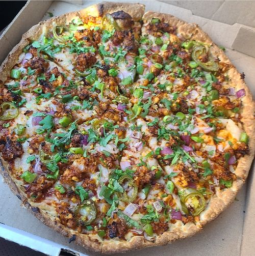 Vegan Chicken Tikka Masala Pizza at Pizza Twist in Irving