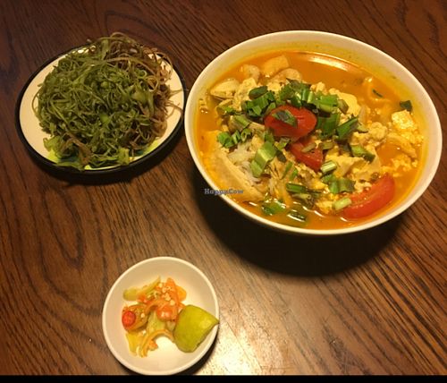 Vermicelli and Sour Soya Crab Soup VND 50,000 at Saigon Vegan - Vo Van Tan in Ho Chi Minh City