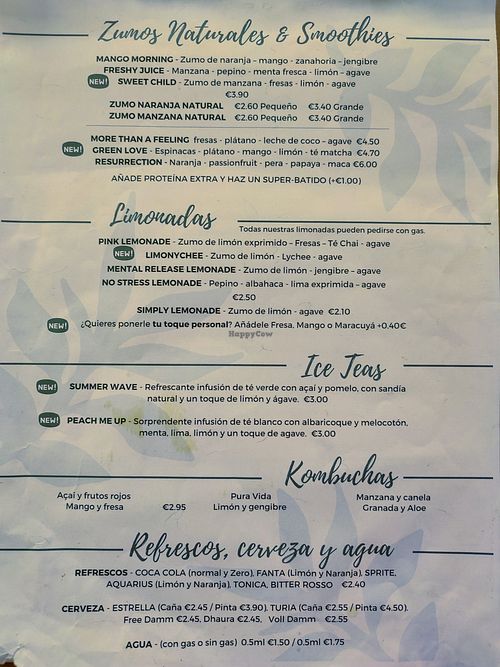 New menu 1 at Foodis in Sant Just Desvern