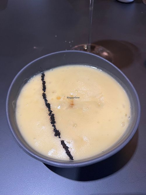 Arracacha, fava beans, sweet plantain, and dashi.  at MITA in Washington