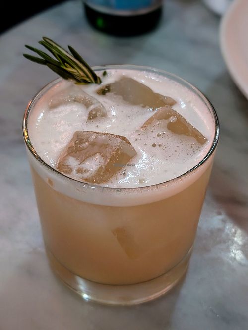 Whiskey sour with aqua fava at La Ó in San Juan