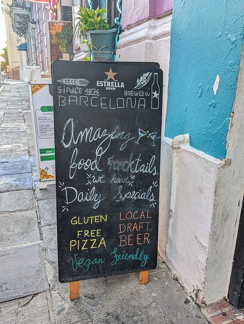 The sign does not lie at La Ó in San Juan