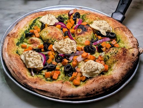 San Vicente vegan pizza at La Ó in San Juan