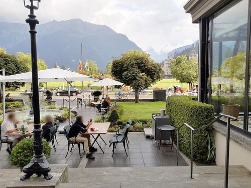 View from terrace at La Terrasse in Interlaken