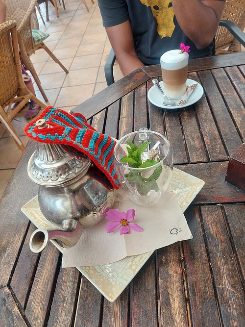 Free tea / coffee that came with the breakfast at Organic in Mallorca