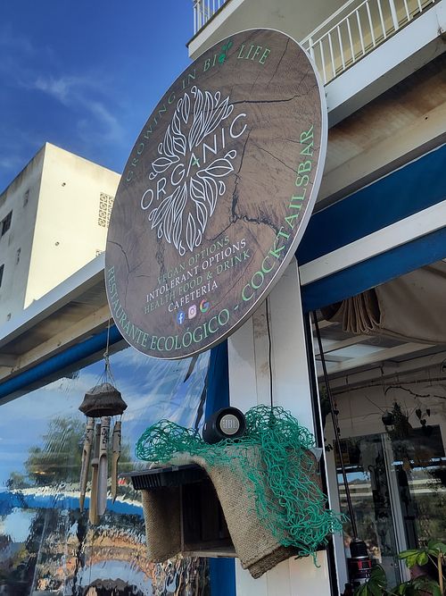 Front sign at Organic in Mallorca