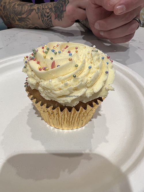 Vegan vanilla cupcake  at Lola's Cupcakes - Selfridges in London