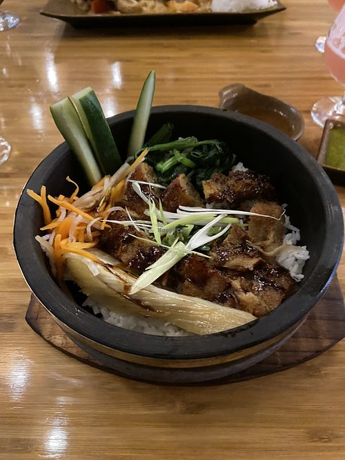 Vegan duck with rice and vegetables  at Hoi An in Eberswalde