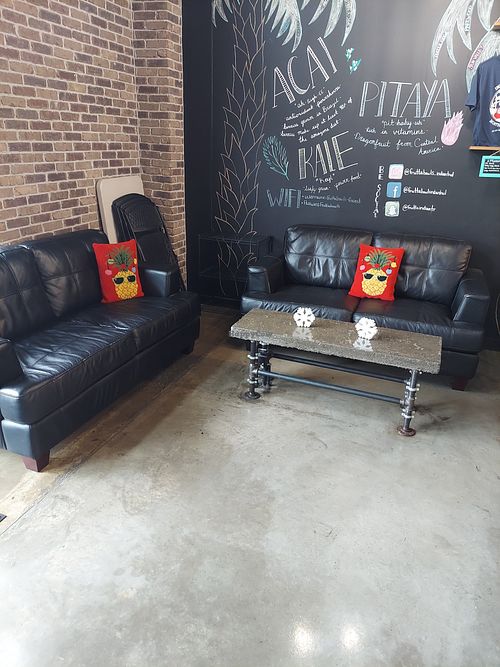 Comfortable couches at Superfood Cafe in Indian Trail