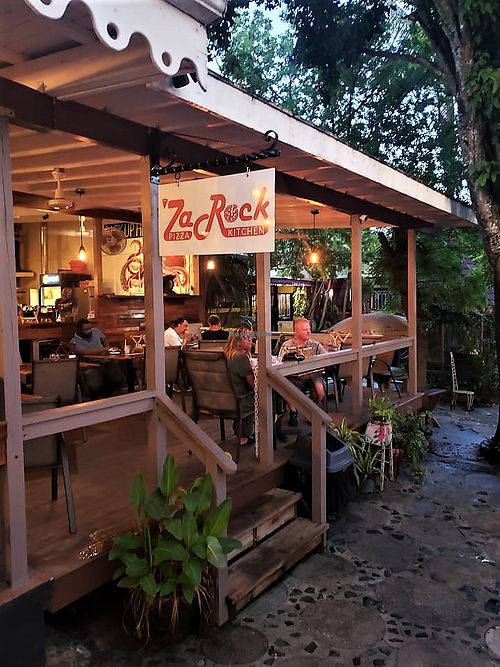 Great vibes at Tillet Gardens.  Live music on the weekends, and friendly cats wandering around, too.  at Za Rock in St Thomas