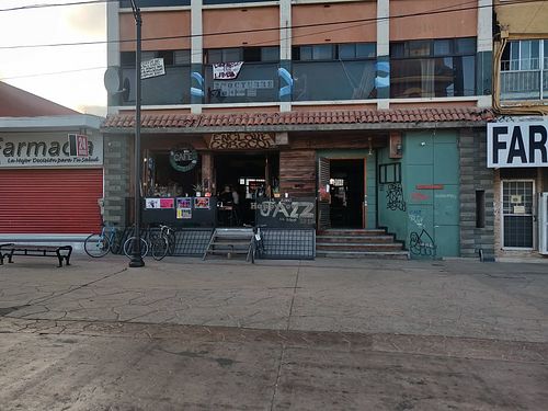 Outside at Cafe Rabia in Tijuana