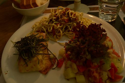 Fresh Pasta and Potato Salad at Brac Libreria di Arte Contemporanea in Florence