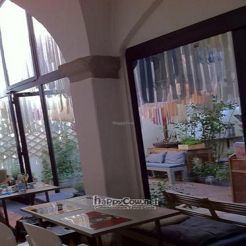 View from restaurant tables at Brac Libreria di Arte Contemporanea in Florence