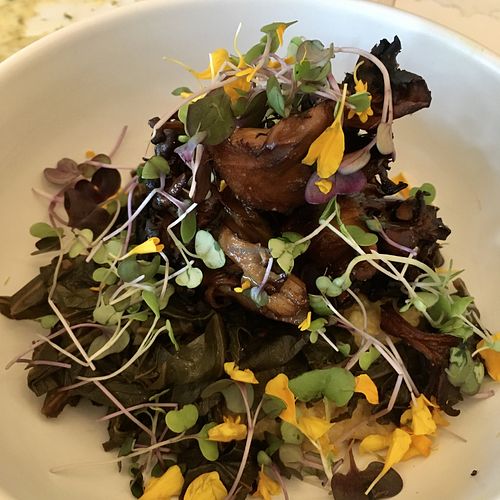 Smokey maitaki mushroom at Liora in Baltimore