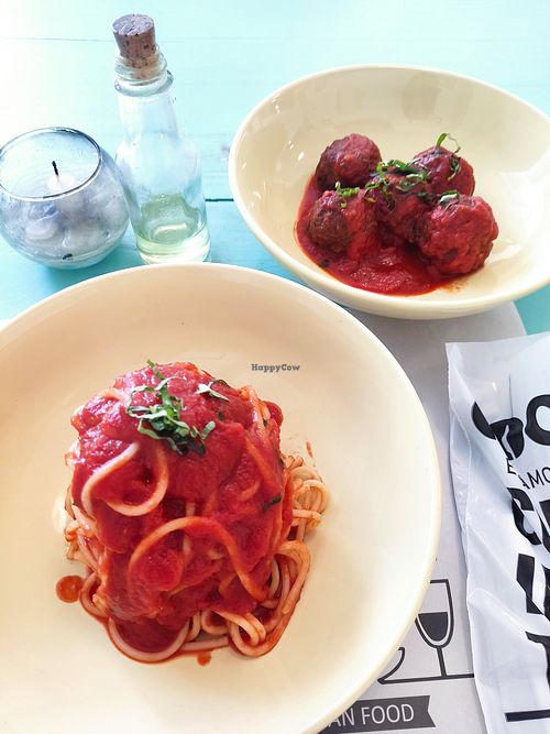 Veggie pasta and quinoa balls at Il Mio Capriccio in Villeta
