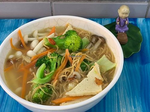 Herbal Mee Suah.
Photo by Henry Lau aka Mr Purple.  at Green Bliss Vegetarian in Central Singapore