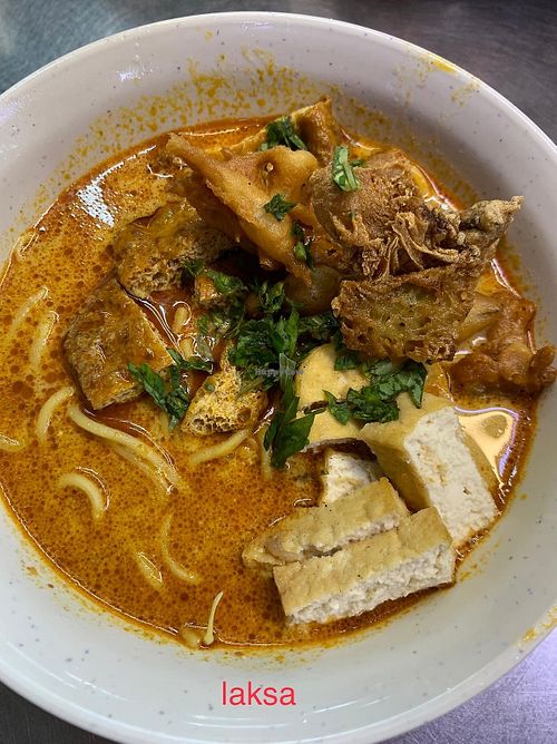 Laksa at Green Bliss Vegetarian in Central Singapore