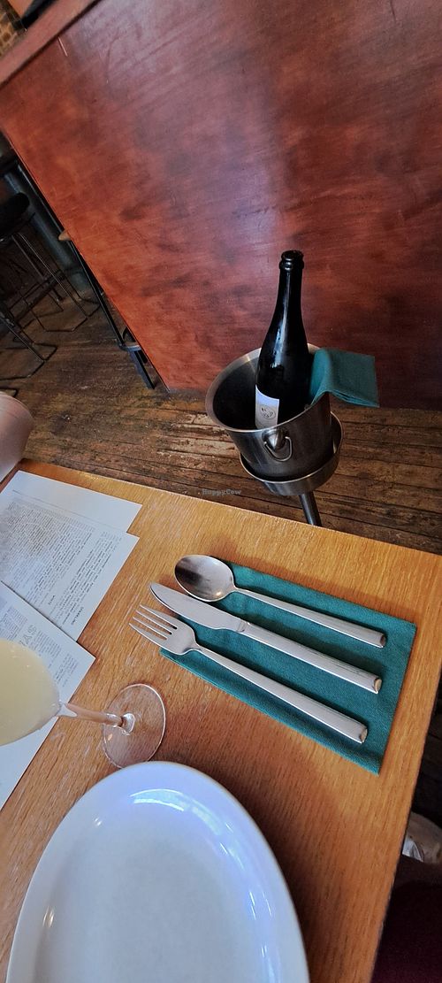 Wine at the table at Sylvan in Glasgow