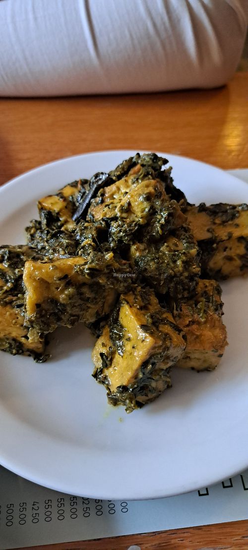 Tofu with spinach and fenugreek at Sylvan in Glasgow