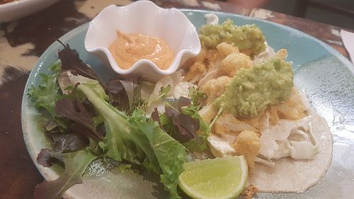 Baja cauliflower corn tortilla at La Mujer de Verde in Mallorca