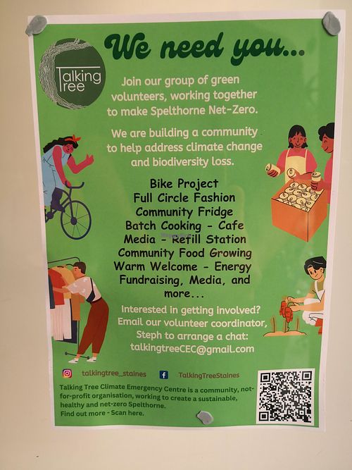 Call for volunteers at Talking Tree in Staines-upon-thames