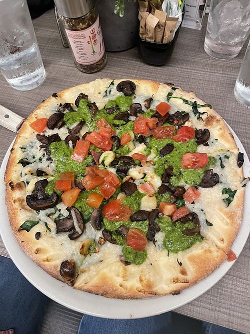 Vegan funghi florentine pizza   at Picazzo's Healthy Italian Kitchen in Gilbert