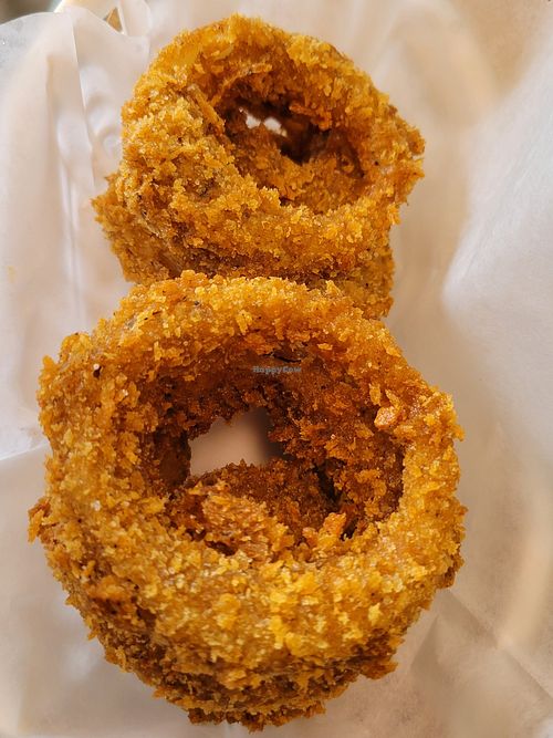 Onion rings at Faux Burgers in Tijuana