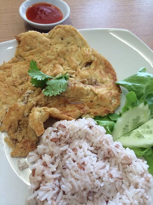 Vegan Thai-style omelette  at Loving Hut - Ram-Intra 51 in Bangkok