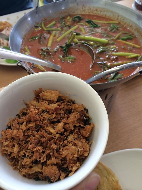 Crispy thingy with a type of curry  at Loving Hut - Ram-Intra 51 in Bangkok