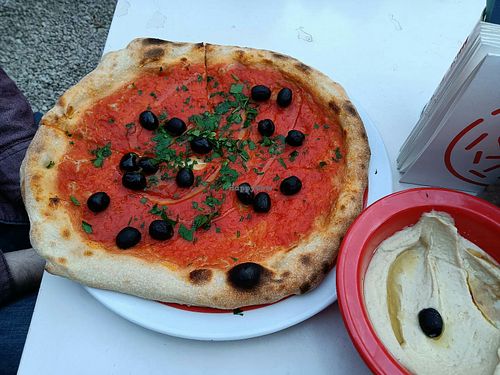 Olivera & side of hummus at Tutti Frutti in Wiesbaden