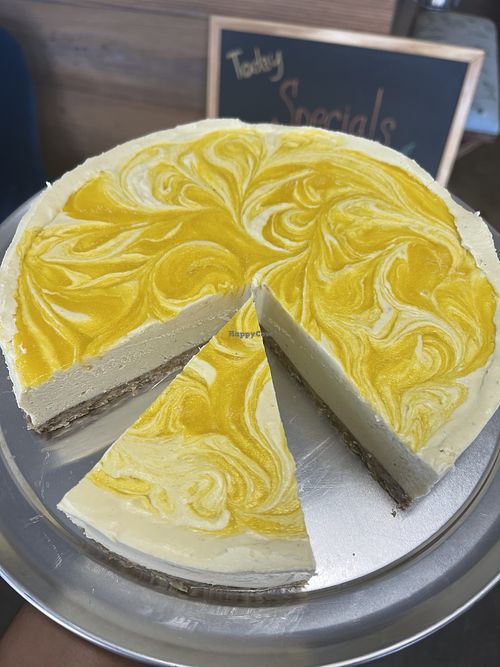 Raw vegan mango cheesecake  at North Beach Juicery in San Clemente